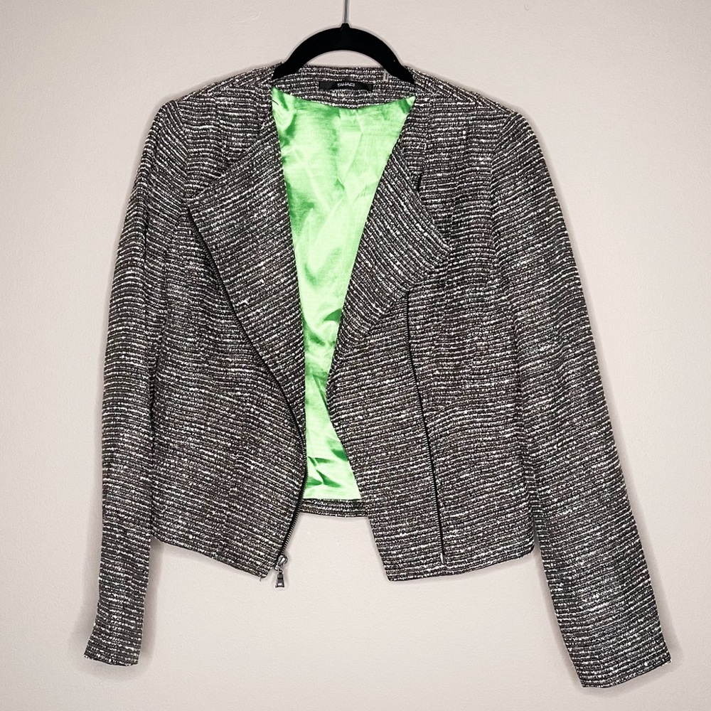 Tahari Blazer Metallic Boucle Tweed
